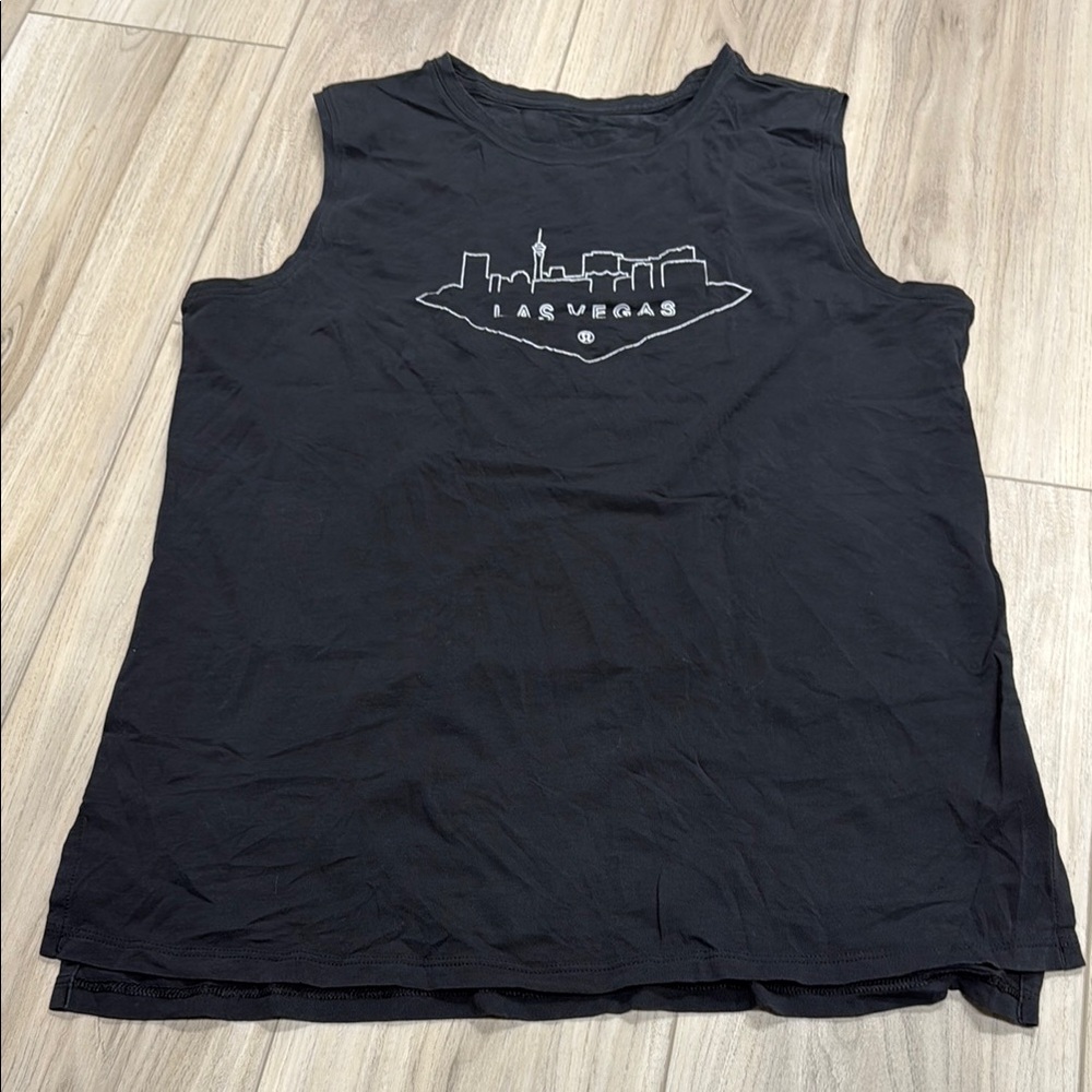 Lululemon Athletica Black Graphic Muscle Tee
